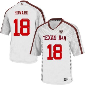 Men's Texas A&M University #18 Antonio Howard White Alumni Jersey 167250-828