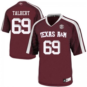 Men Texas A&M Aggies #69 Brayden Talbert Maroon Player Jersey 662343-339