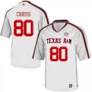 Men's Aggies #80 Clyde Chriss White College Jerseys 648168-913