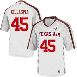 Men's Texas A&M University #45 Cullen Gillaspia White Stitched Jersey 758598-544