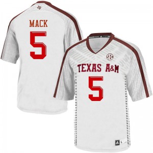 Men's Texas A&M #5 Daylon Mack White Embroidery Jerseys 399516-810