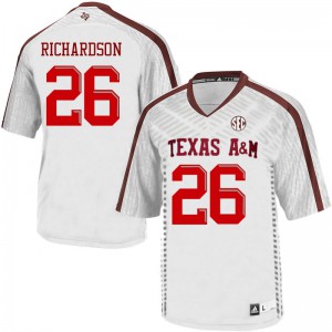 Men's Texas A&M Aggies #26 Demani Richardson White Stitched Jerseys 559523-322
