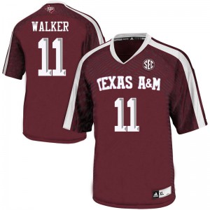 Mens Texas A&M University #11 Derel Walker Maroon Stitched Jersey 645018-509