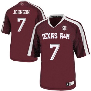 Men Texas A&M #7 Devodrick Johnson Maroon Stitch Jerseys 407378-419