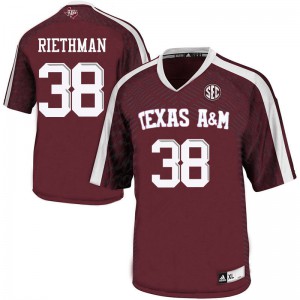 Men's Texas A&M Aggies #38 Drew Riethman Maroon High School Jersey 847475-210