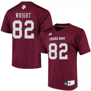 Men's Texas A&M University #82 Dylan Wright Maroon Embroidery Jerseys 309905-144