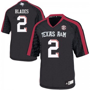 Men Texas A&M University #2 Elijah Blades Black Embroidery Jersey 479071-526