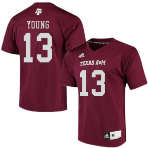 Men's Texas A&M Aggies #13 Erick Young Maroon Stitch Jerseys 468258-186