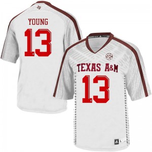 Men Aggies #13 Erick Young White Stitched Jerseys 259941-288