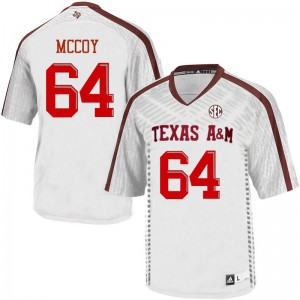 Men Texas A&M University #64 Erik McCoy White College Jersey 936382-718