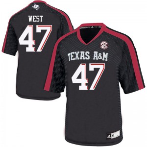 Men Texas A&M University #47 Ethan West Black Stitch Jerseys 672918-554