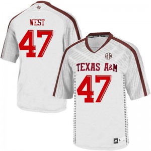 Mens TAMU #47 Ethan West White Official Jerseys 280104-202