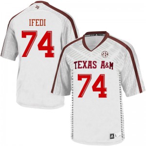 Men TAMU #74 Germain Ifedi White Stitched Jerseys 359917-594