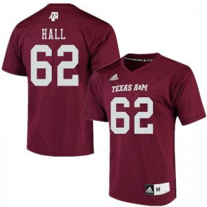 Mens Texas A&M Aggies #62 Harrison Hall Maroon Official Jerseys 522504-611