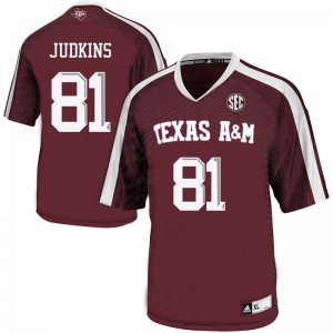 Men TAMU #81 Jalyn Judkins Maroon Embroidery Jerseys 720668-959