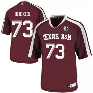 Mens Texas A&M #73 Jared Hocker Maroon University Jersey 691411-960