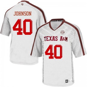 Men Texas A&M Aggies #40 Jarrett Johnson White Player Jersey 986792-974