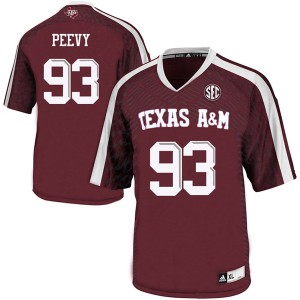 Mens Texas A&M #93 Jayden Peevy Maroon High School Jerseys 621133-979