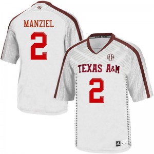 Men Texas A&M University #2 Johnny Manziel White Football Jersey 869520-842