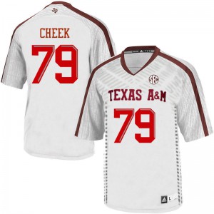 Men Texas A&M University #79 Joseph Cheek White NCAA Jersey 416614-827