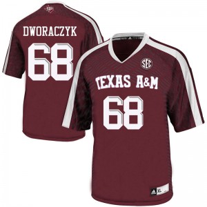 Men Texas A&M University #68 Justin Dworaczyk Maroon Stitched Jersey 559155-129
