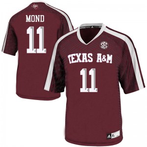 Mens Texas A&M University #11 Kellen Mond Maroon Embroidery Jerseys 280834-647