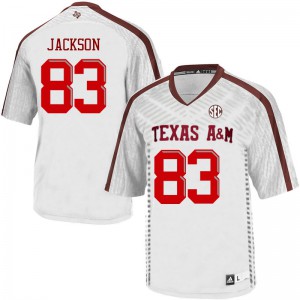 Men's Texas A&M University #83 Kenyon Jackson White High School Jerseys 850446-837