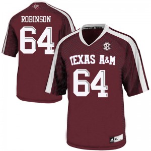 Men's Texas A&M #64 Layden Robinson Maroon Football Jersey 518960-371