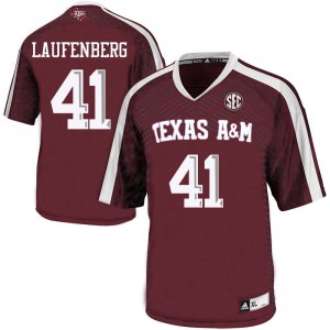 Men's TAMU #41 Luke Laufenberg Maroon NCAA Jersey 553057-556
