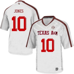 Mens TAMU #10 Myles Jones White Official Jerseys 630796-326