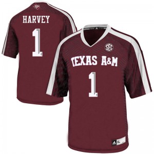 Men Texas A&M Aggies #1 Nick Harvey Maroon Football Jersey 763103-489