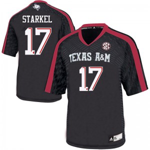 Men Texas A&M Aggies #17 Nick Starkel Black University Jerseys 344921-820