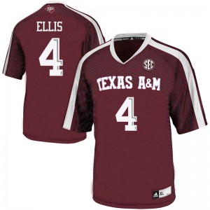 Mens Texas A&M University #4 Noel Ellis Maroon NCAA Jerseys 179929-620