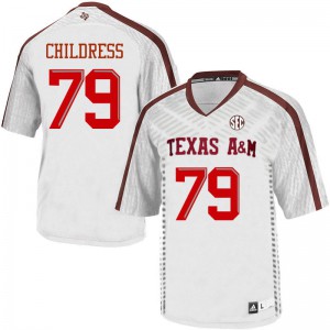Men Texas A&M Aggies #79 Ray Childress White Stitched Jersey 255471-786