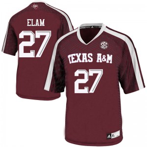 Men's Texas A&M Aggies #27 Roney Elam Maroon University Jerseys 695249-580