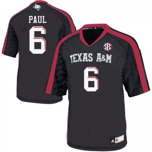 Mens Aggies #6 Roshauud Paul Black Official Jerseys 866251-697