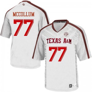 Men Aggies #77 Ryan McCollum White Stitched Jersey 328205-127