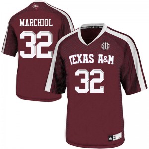 Men Texas A&M #32 Santino Marchiol Maroon Alumni Jerseys 634142-563