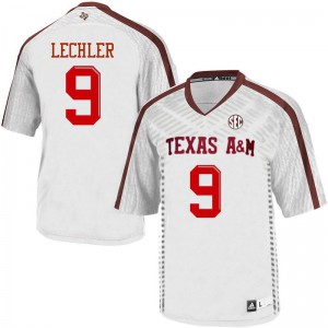 Men's Texas A&M #9 Shane Lechler White Official Jerseys 454666-421