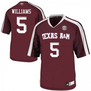 Men's Texas A&M University #5 Trayveon Williams Maroon College Jersey 943806-252