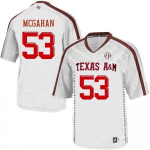 Mens Texas A&M University #53 Trey McGahan White Stitched Jerseys 292723-583