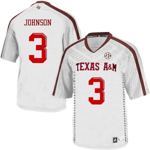 Men's Texas A&M #3 Tyree Johnson White Official Jersey 703014-945