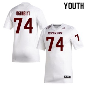 Youth Texas A&M #74 Aki Ogunbiyi White College Jersey 337846-807