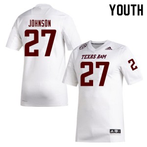Youth Texas A&M #27 Antonio Johnson White Alumni Jerseys 248943-601