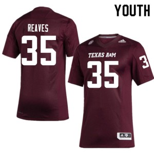 Youth TAMU #35 Bladen Reaves Maroon Stitched Jerseys 611545-853