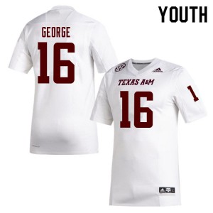 Youth Aggies #16 Brian George White College Jersey 174490-348