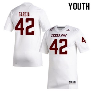 Youth Texas A&M #42 Cade Garcia White University Jerseys 826542-570