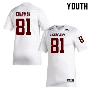 Youth Aggies #81 Caleb Chapman White Football Jerseys 191966-209