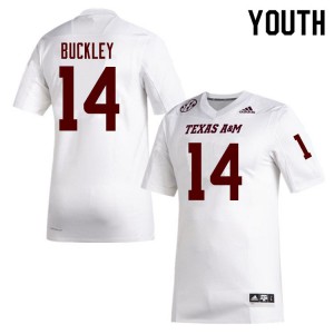 Youth Texas A&M Aggies #14 Camron Buckley White College Jerseys 466640-996