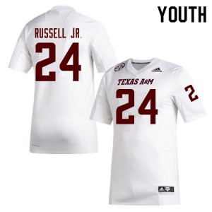 Youth Aggies #24 Chris Russell Jr. White Embroidery Jersey 601693-902
